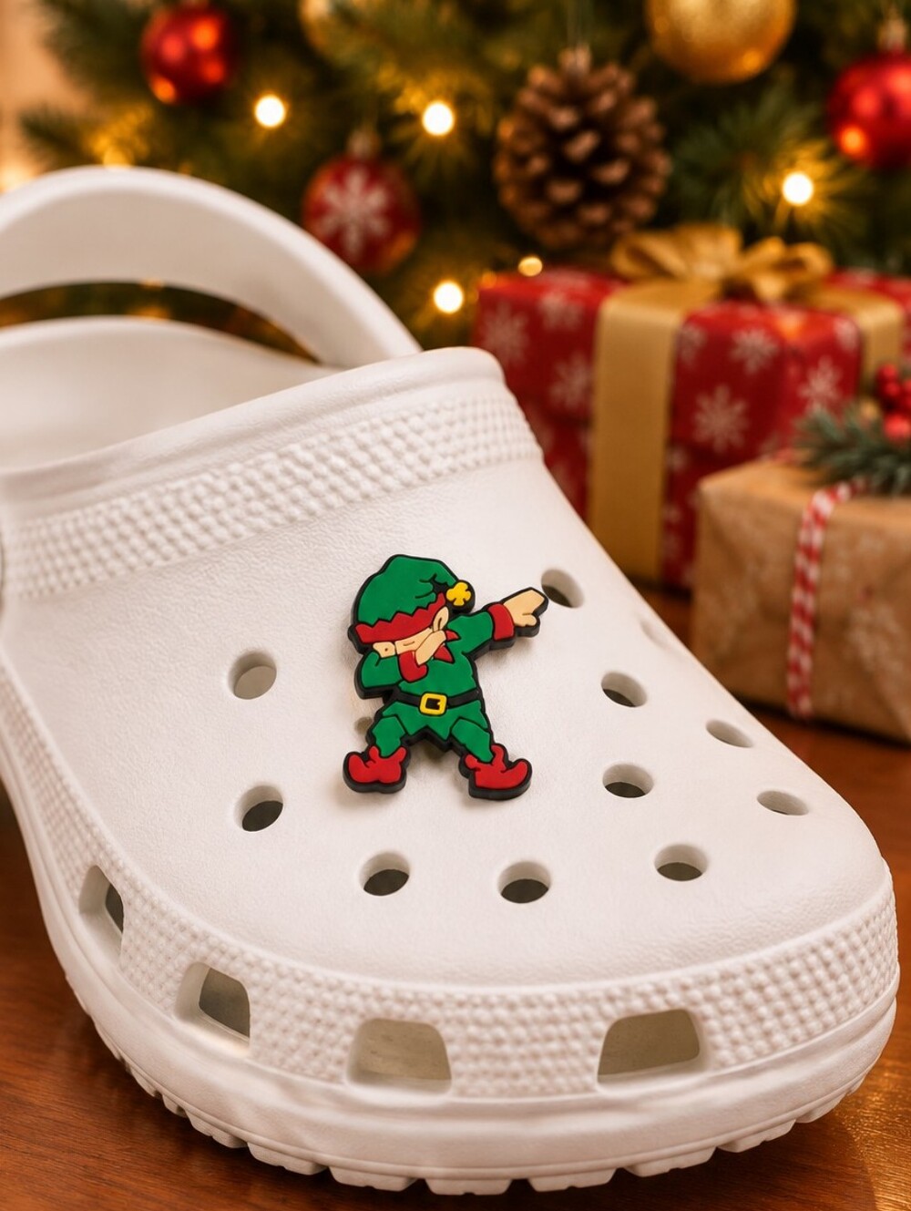 Dabbing Christmas Elf Croc Shoe Charm Funny Holiday Santa Helper Jibbitz Style